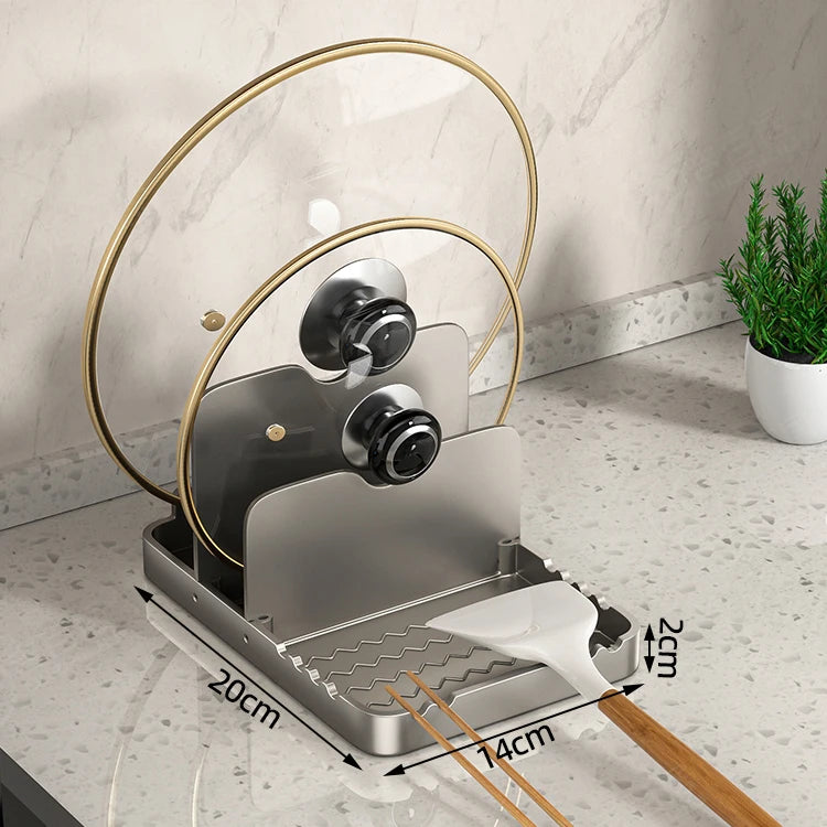 4-in-1 Kitchen Counter Organiser for Lids, Cutting Boards and Utensils