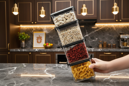 Minimalist Airtight Pantry Storage Jars – Moisture-Proof & Stackable