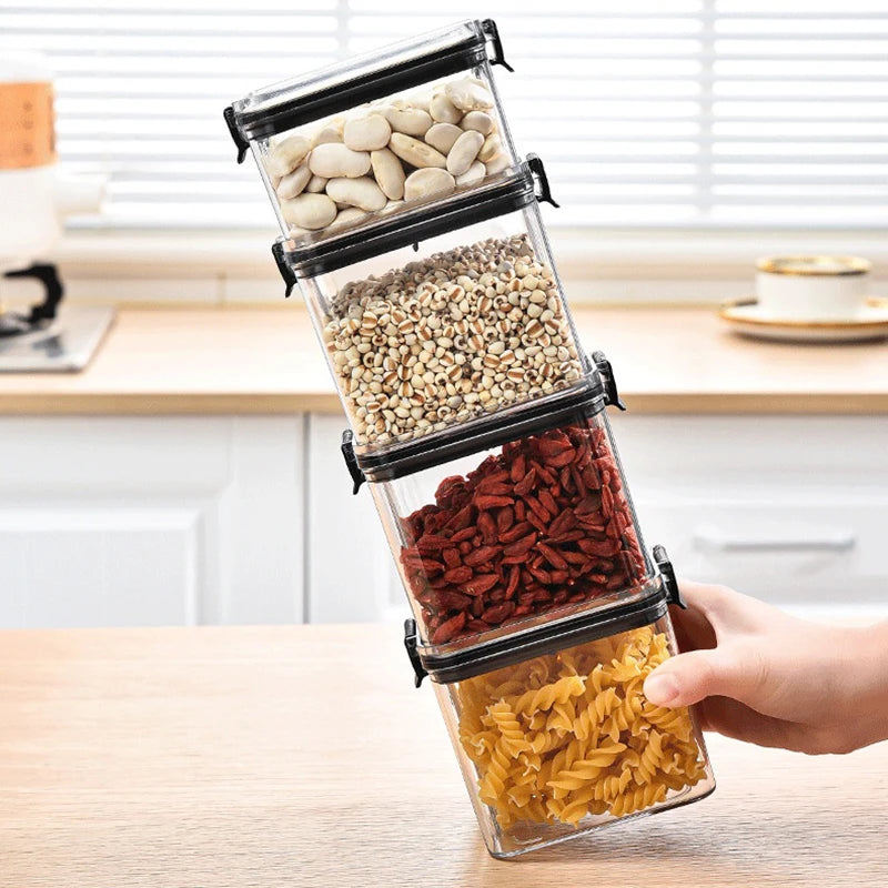 Minimalist Airtight Pantry Storage Jars – Moisture-Proof & Stackable