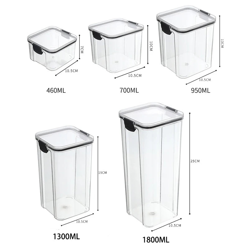 Minimalist Airtight Pantry Storage Jars – Moisture-Proof & Stackable