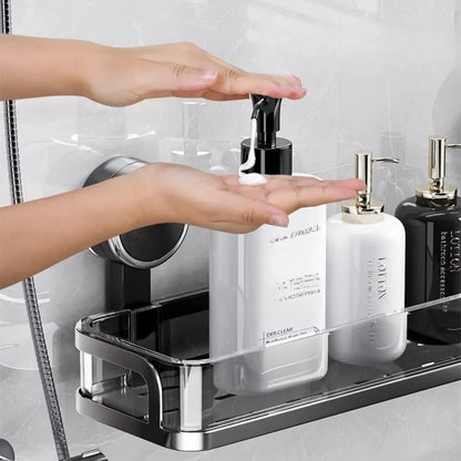 Suction cup bathroom rack non-punching toilet wall-mounted removable storage rack washstand wall hanger