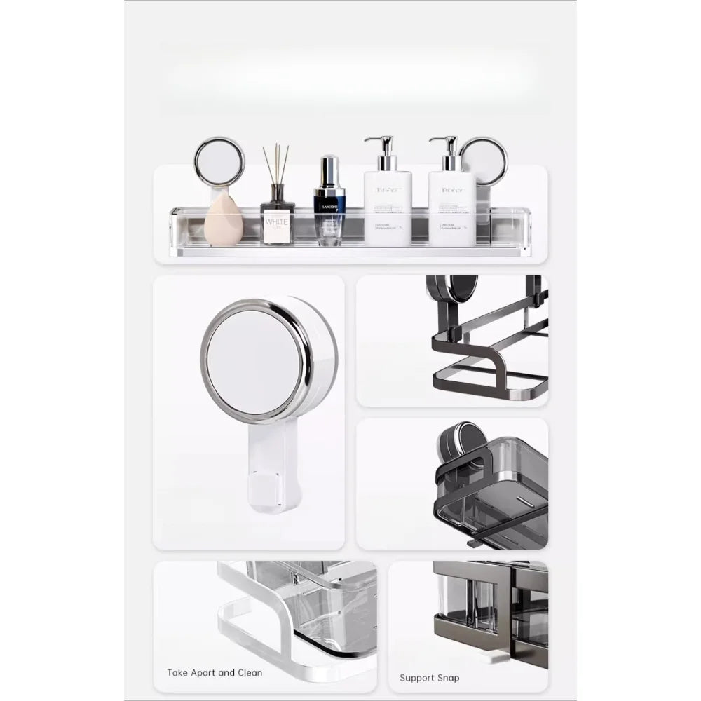 Suction cup bathroom rack non-punching toilet wall-mounted removable storage rack washstand wall hanger