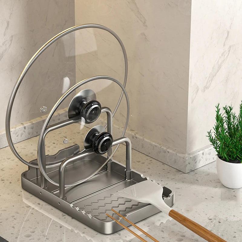 4-in-1 Kitchen Counter Organiser for Lids, Cutting Boards and Utensils