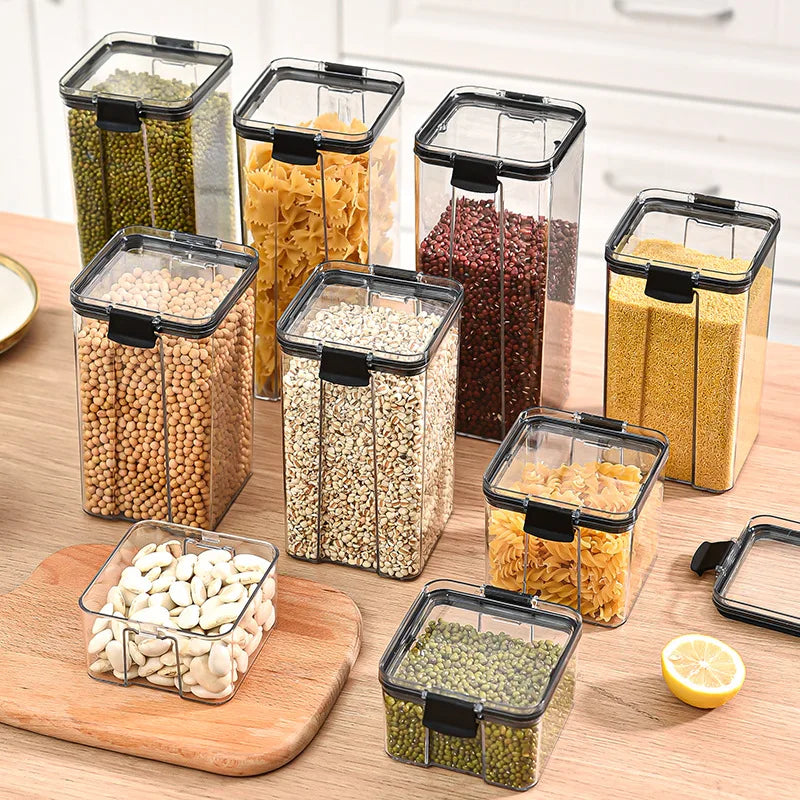 Minimalist Airtight Pantry Storage Jars – Moisture-Proof & Stackable