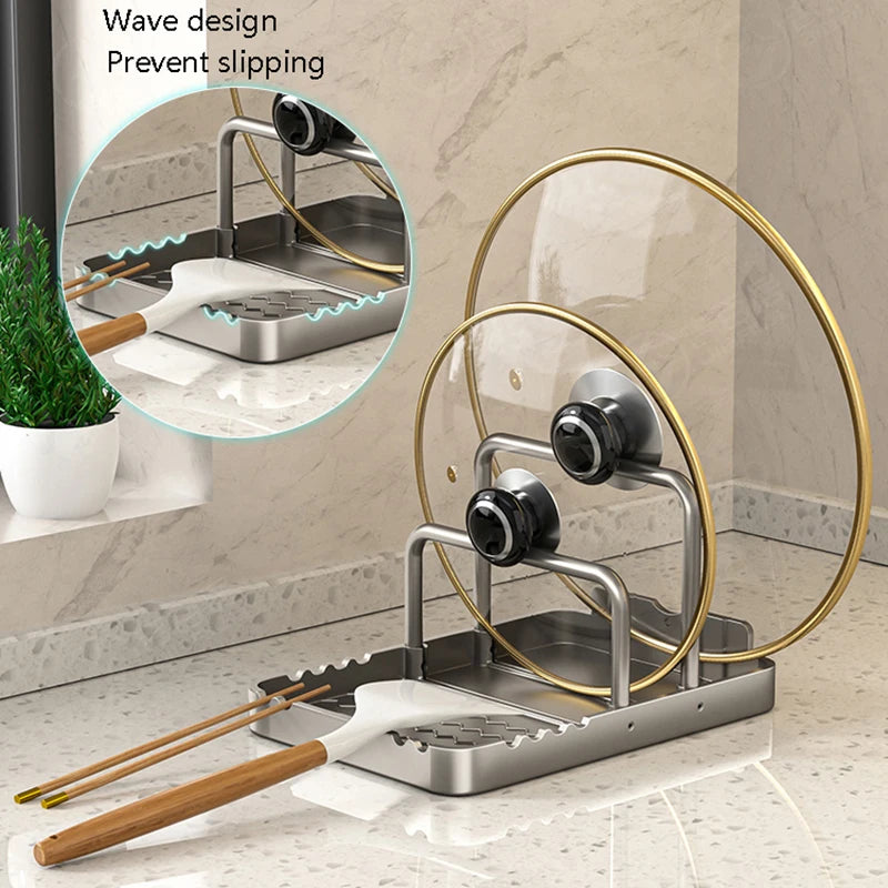 4-in-1 Kitchen Counter Organiser for Lids, Cutting Boards and Utensils