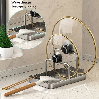 4-in-1 Kitchen Counter Organiser for Lids, Cutting Boards and Utensils