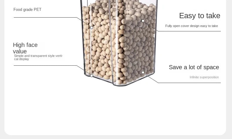 Minimalist Airtight Pantry Storage Jars – Moisture-Proof & Stackable