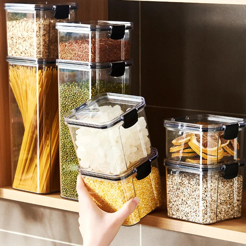 Minimalist Airtight Pantry Storage Jars – Moisture-Proof & Stackable