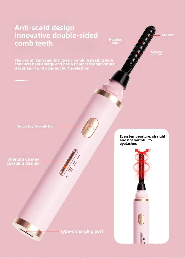 1PC New electric eyelash curler with USB charging electric eyelash curler, anti scalding and curling device, eyelash beauty tool