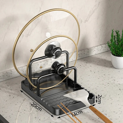 4-in-1 Kitchen Counter Organiser for Lids, Cutting Boards and Utensils