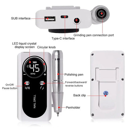 45,000RPM Electric Nail Drill