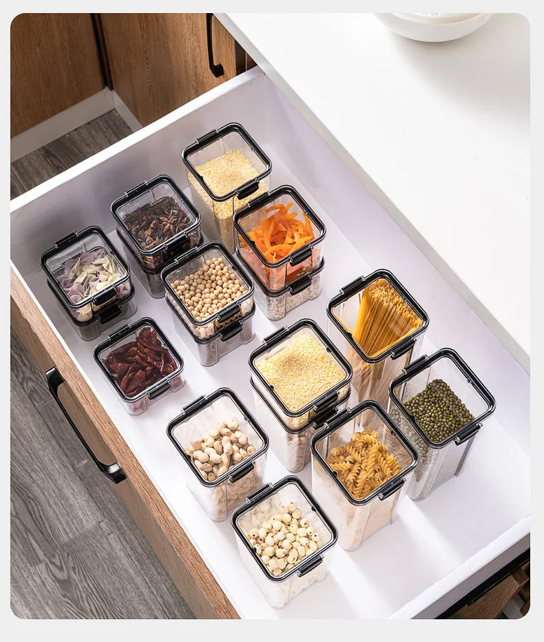 Minimalist Airtight Pantry Storage Jars – Moisture-Proof & Stackable