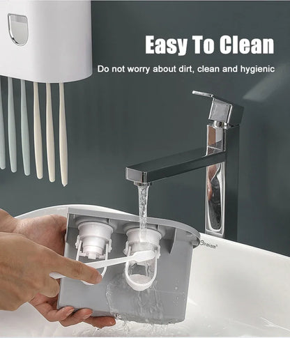 Toothbrush Storage Rack Magnetic Adsorption Inverted Toothbrush Rack Wall-Mounted Automatic Squeeze Toothpaste Storage Rack