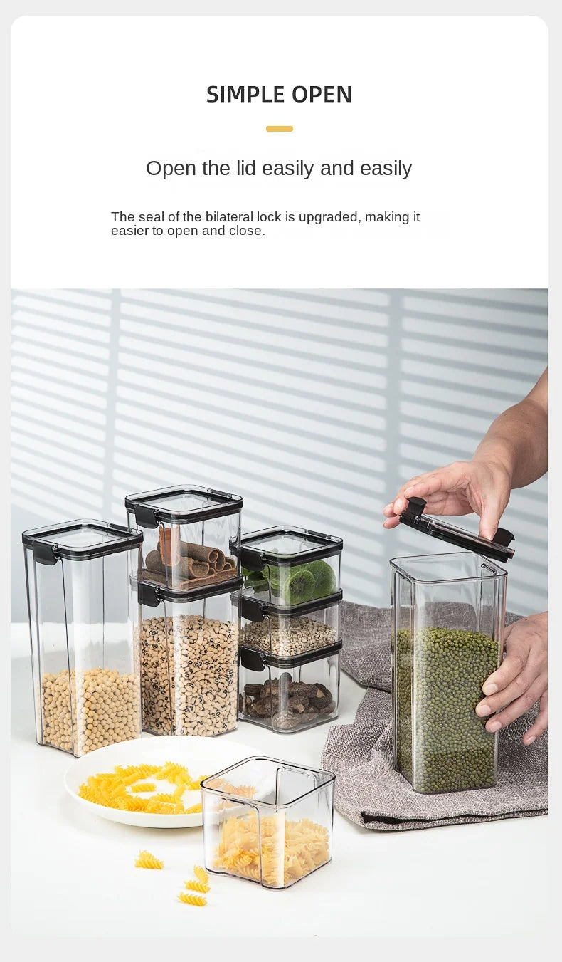 Minimalist Airtight Pantry Storage Jars – Moisture-Proof & Stackable