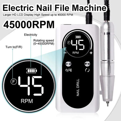 45,000RPM Electric Nail Drill