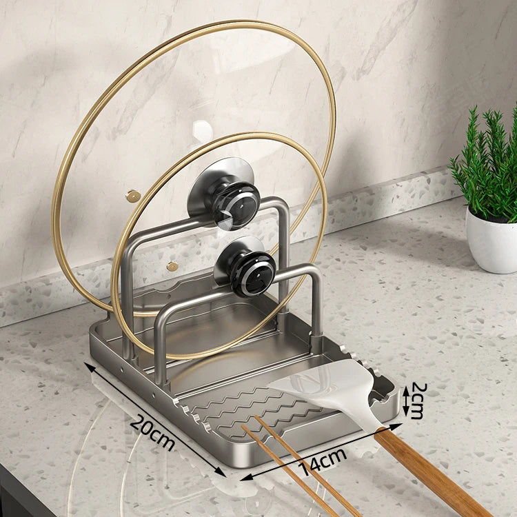 4-in-1 Kitchen Counter Organiser for Lids, Cutting Boards and Utensils