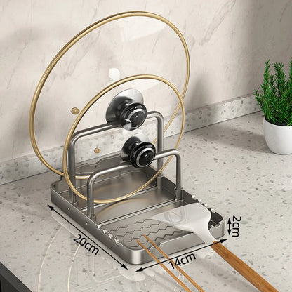 4-in-1 Kitchen Counter Organiser for Lids, Cutting Boards and Utensils