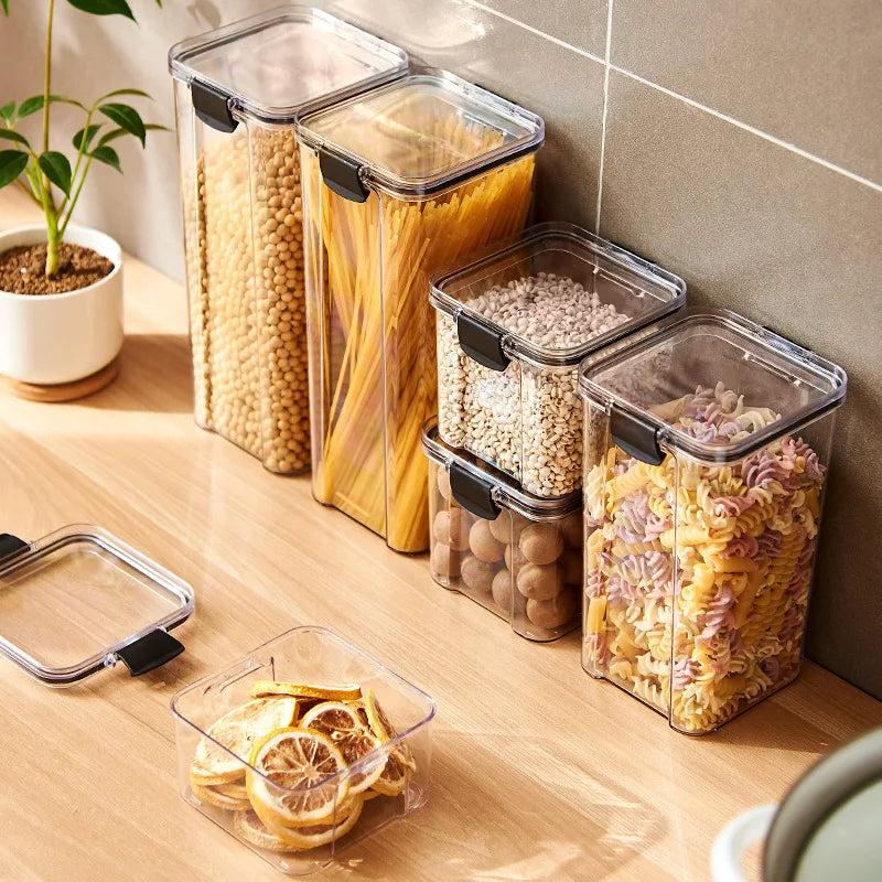Minimalist Airtight Pantry Storage Jars – Moisture-Proof & Stackable