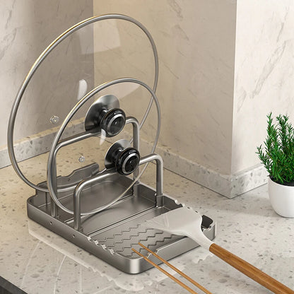 4-in-1 Kitchen Counter Organiser for Lids, Cutting Boards and Utensils