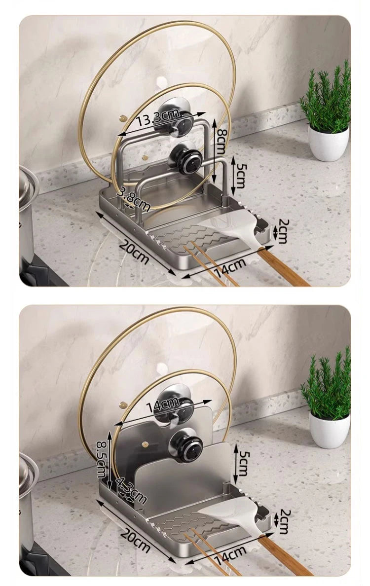 4-in-1 Kitchen Counter Organiser for Lids, Cutting Boards and Utensils