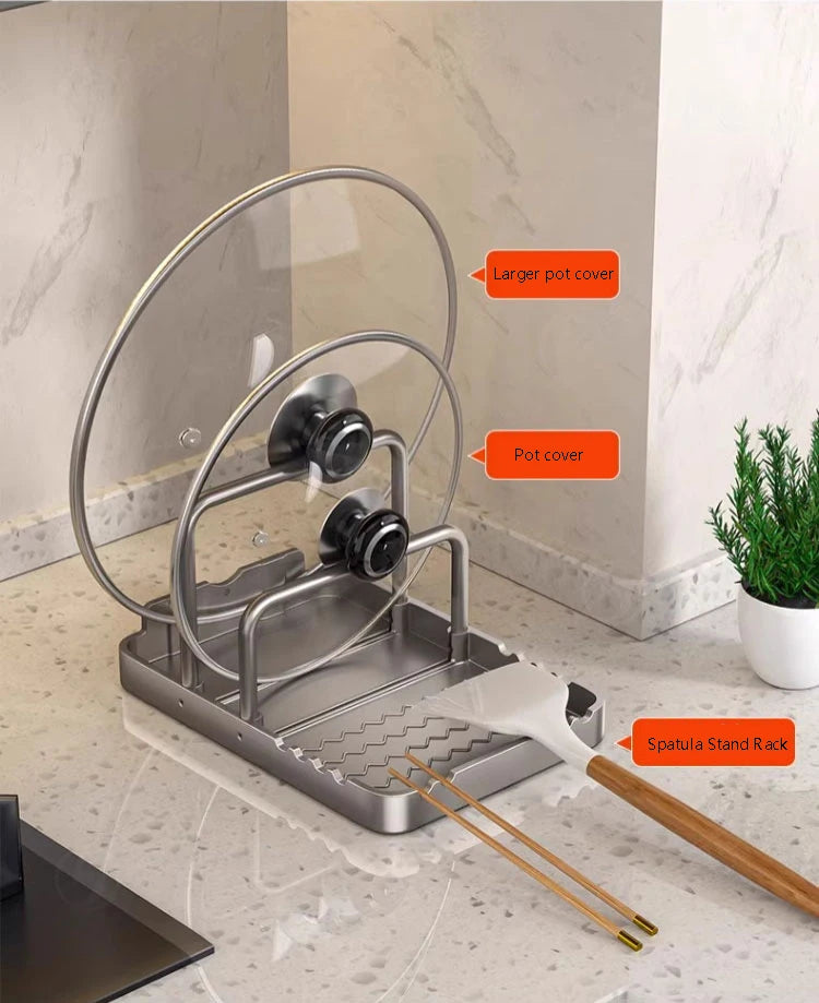 4-in-1 Kitchen Counter Organiser for Lids, Cutting Boards and Utensils