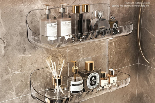 Acryli Bathroom Shelf No Drill Organizer Shower Storage Rack Washstand Cosmetics Storage Rack Wall Mounted Toilet Shampoo Holder