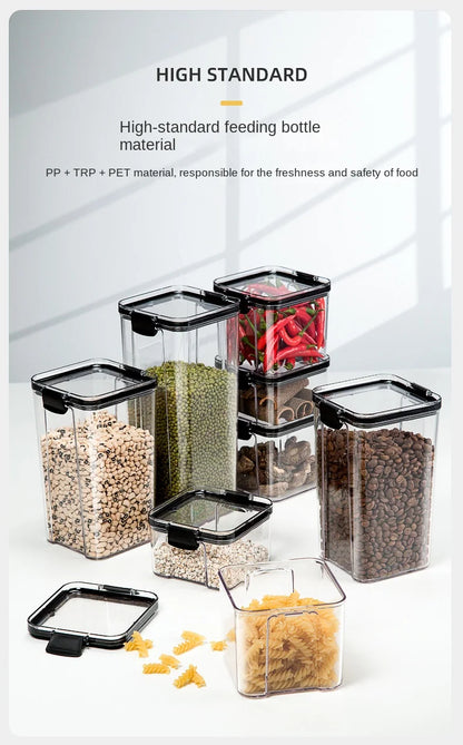 Minimalist Airtight Pantry Storage Jars – Moisture-Proof & Stackable