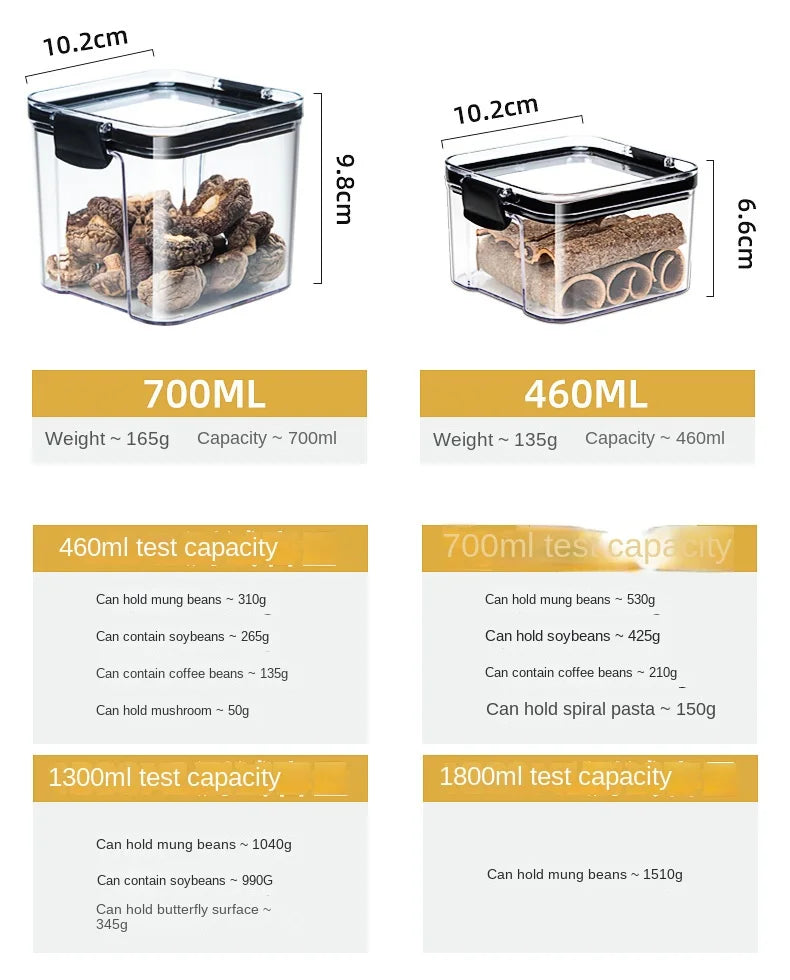 Minimalist Airtight Pantry Storage Jars – Moisture-Proof & Stackable