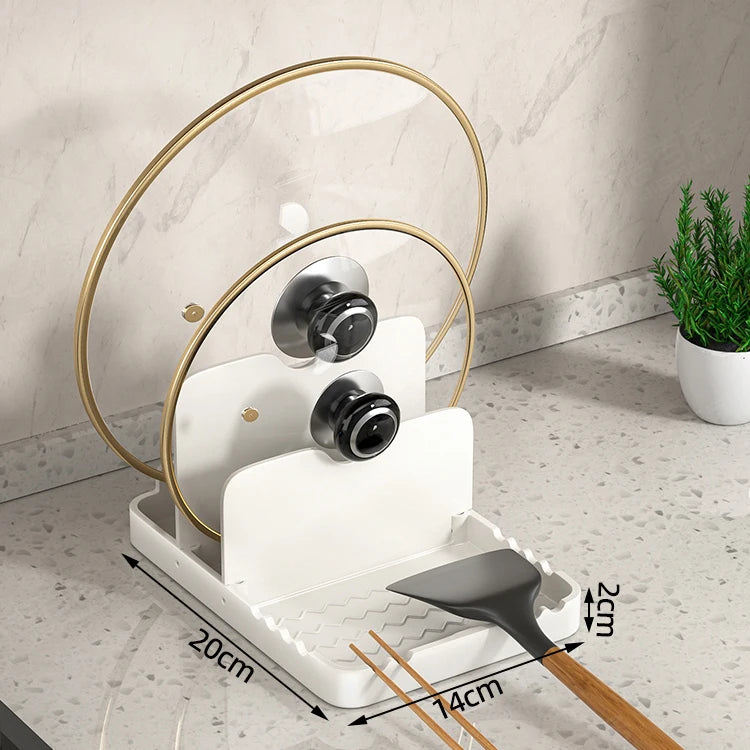 4-in-1 Kitchen Counter Organiser for Lids, Cutting Boards and Utensils