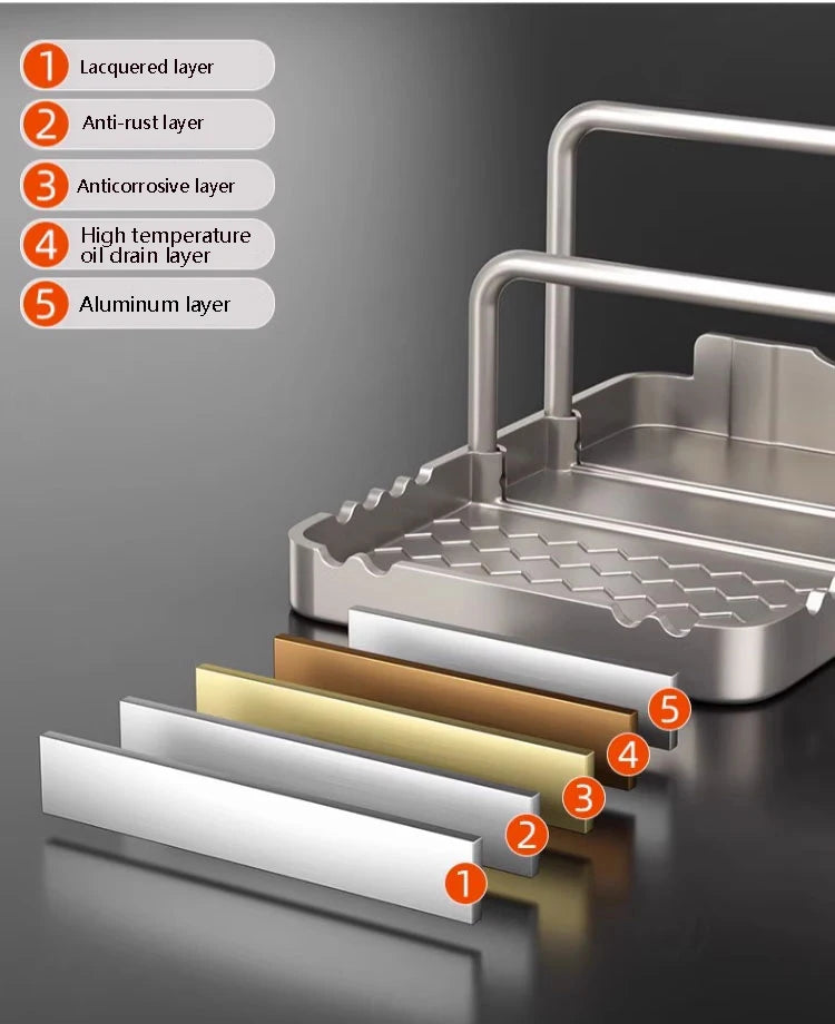 4-in-1 Kitchen Counter Organiser for Lids, Cutting Boards and Utensils