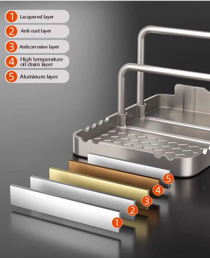 4-in-1 Kitchen Counter Organiser for Lids, Cutting Boards and Utensils