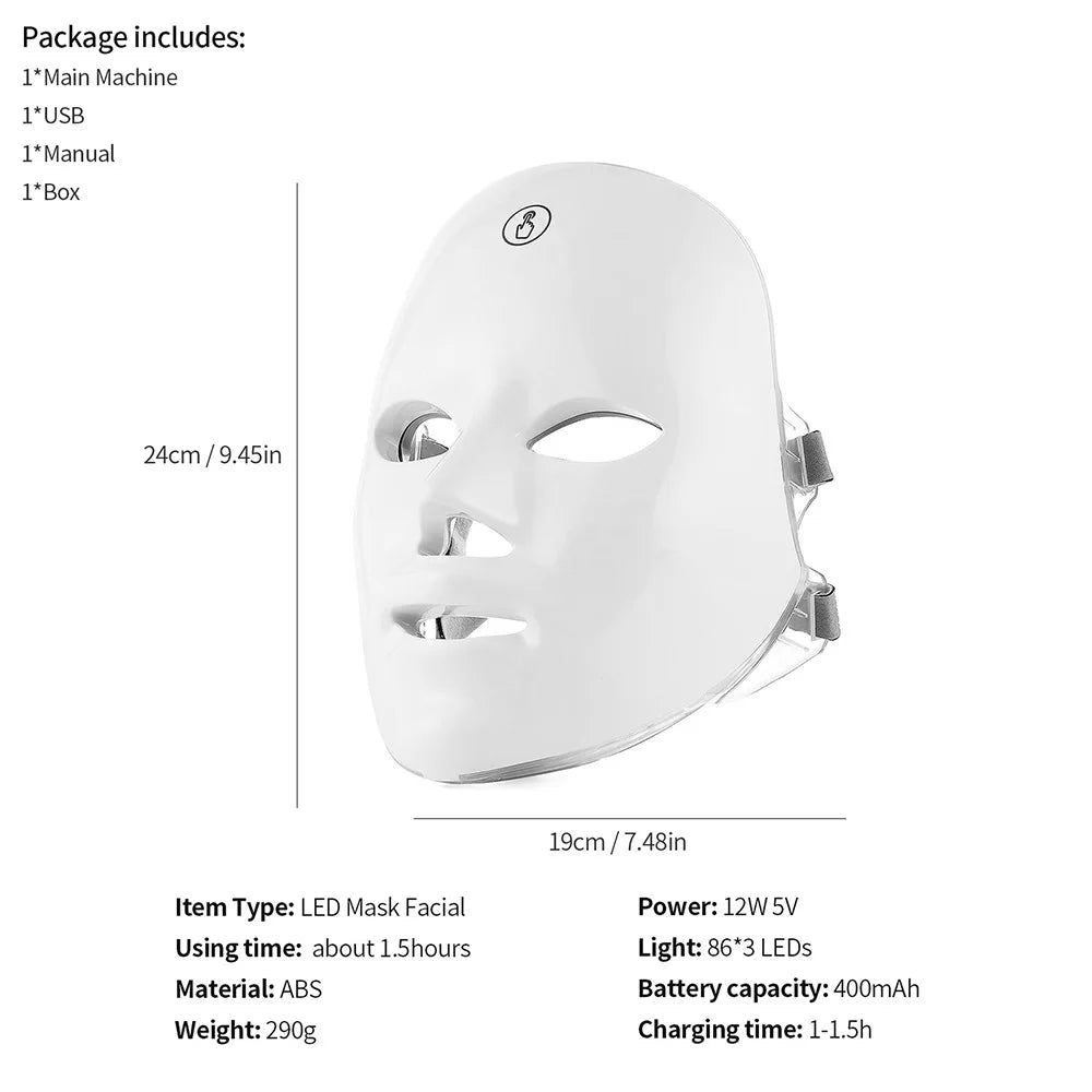 7-Color LED Facial Mask