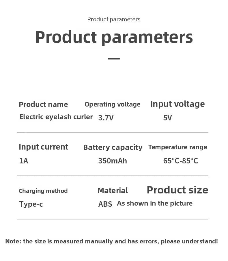 1PC New electric eyelash curler with USB charging electric eyelash curler, anti scalding and curling device, eyelash beauty tool