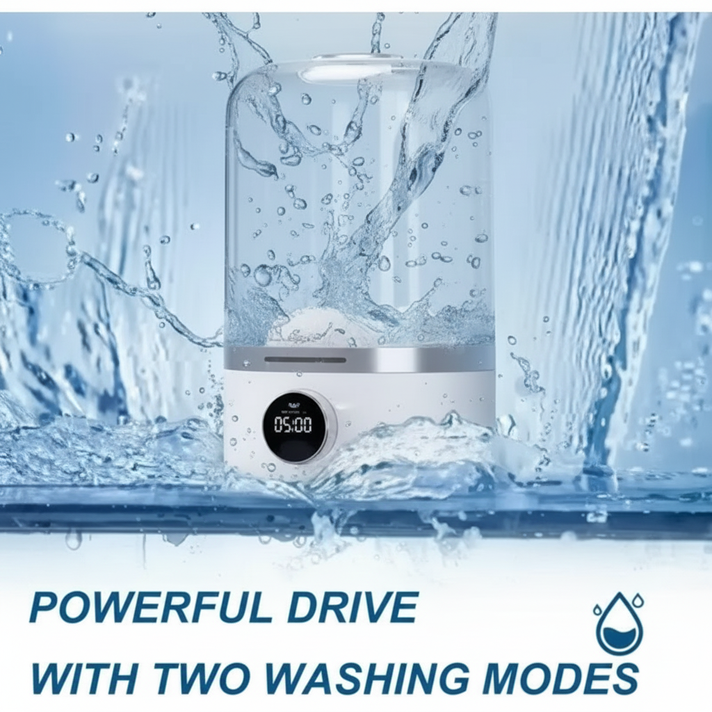 Portable Cordless Mini Washing Machine – 1L Compact Washer for Underwear & Socks