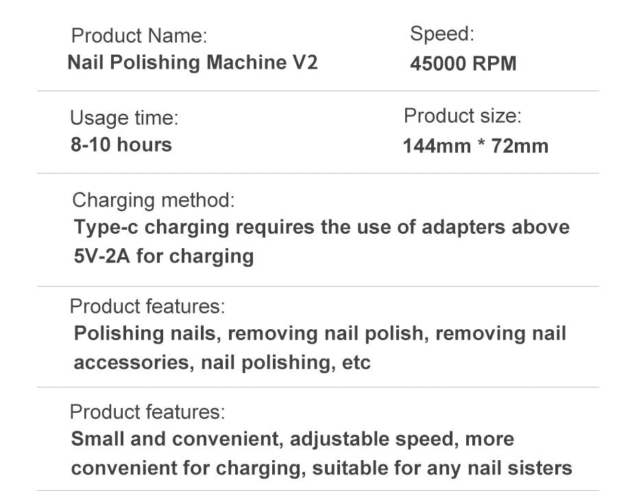 45,000RPM Electric Nail Drill