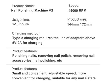 45,000RPM Electric Nail Drill