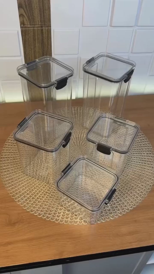 Minimalist Airtight Pantry Storage Jars – Moisture-Proof & Stackable